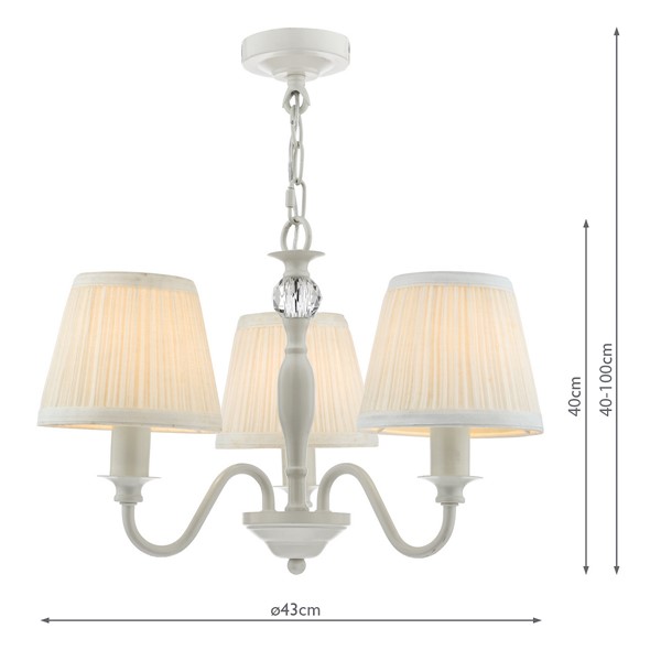 (image for) Laura Ashley Ellis 3lt Pendant Grey with Shades
